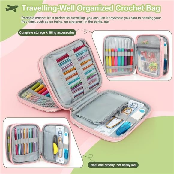 Crochet Hooks Set with Crochet Case, 73-Piece Crochet Hooks Kit Knitting - Picture 4 of 7